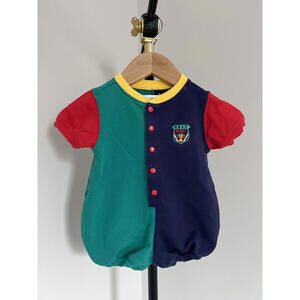 Vintage 90s Gymboree Rainbow Tag Golf Sport Colorblock Bubble Romper, 3-6 Mo